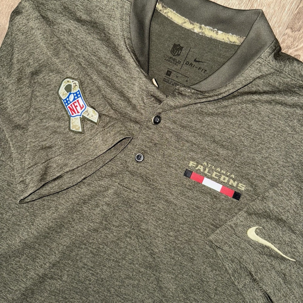 Nike Atlanta Falcons Salute To Service Blade Collar Polo Men's M Green Dri Fit